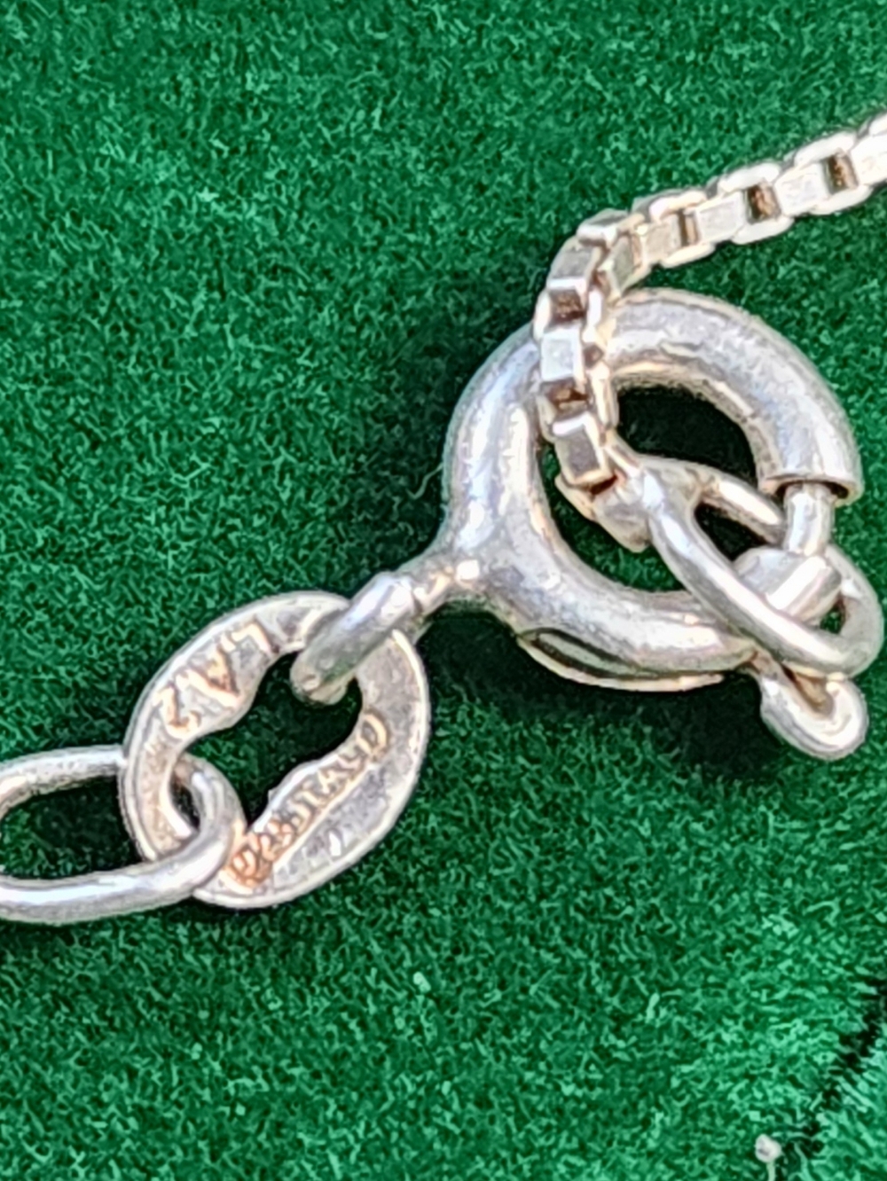 Vintage 80s Sterling Silver White Bead Pendant Lariat  Necklace - Picture 8 of 9